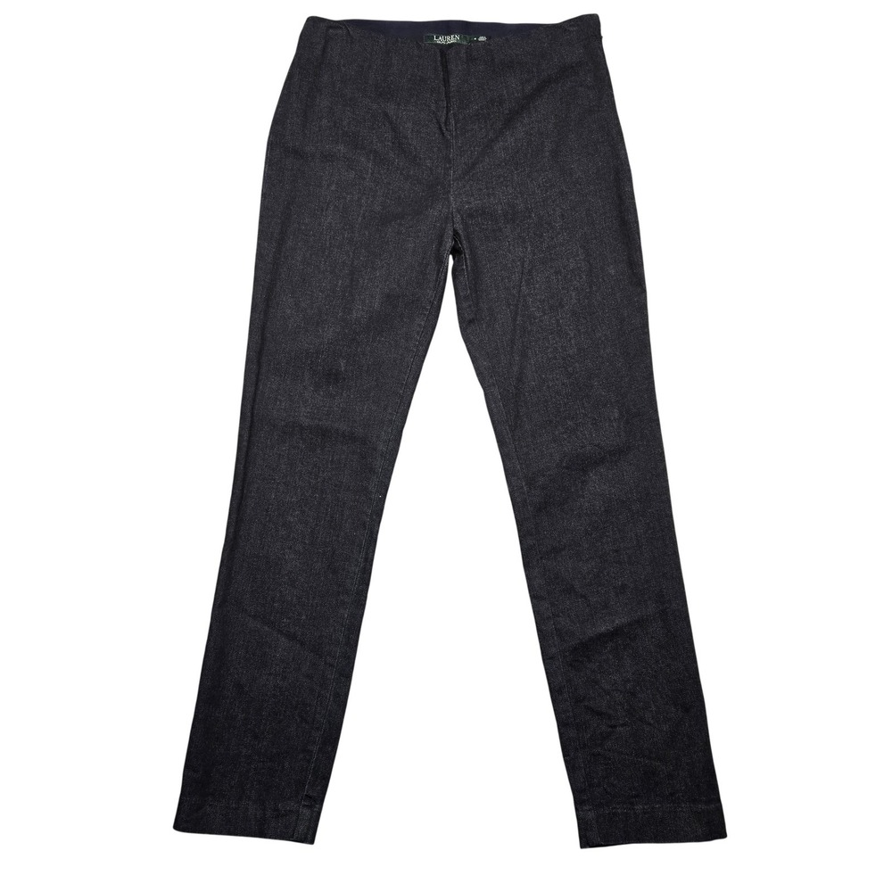 Lauren Ralph Lauren Jeans Womens 4 Dark Wash Skinny Mid Rise Stretch Denim Pants